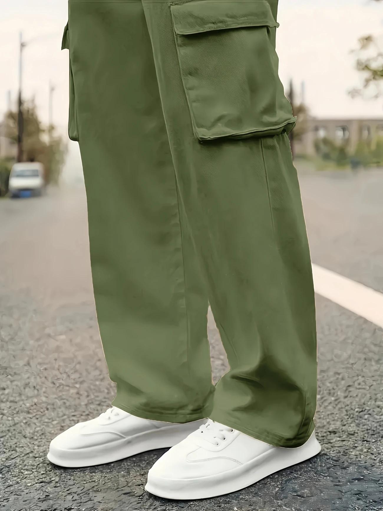 3-Pack Men's Casual Cargo Pants Zipper Detail Multi-Pocket Durable Work Trousers
