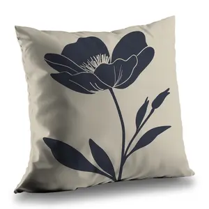 360 Stand 16x16 in Floral Print Modern Gray Poly Twill Throw Pillow Insert - Home Decor Cushion Insert for Living Spaces