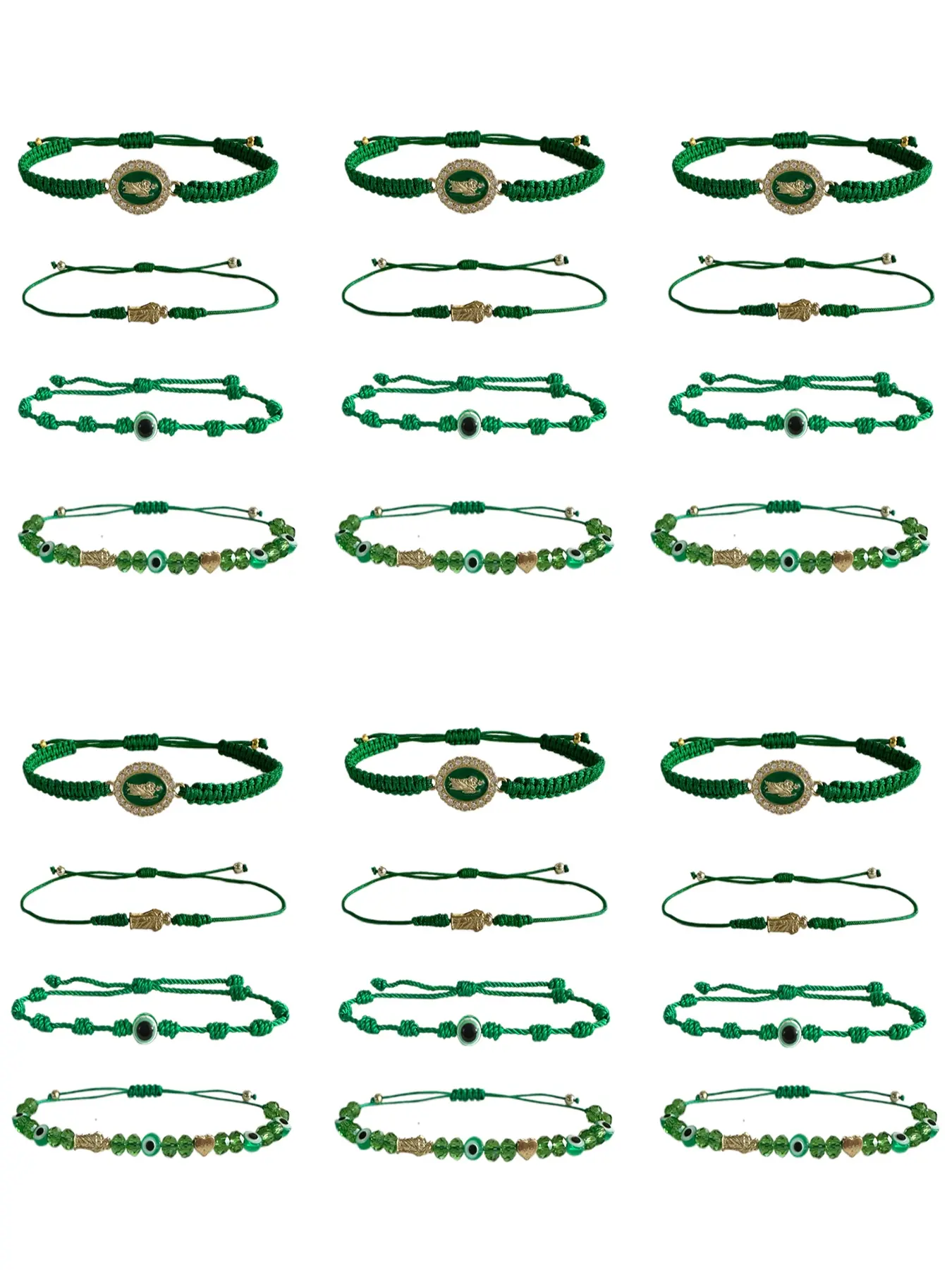24pcs String Saint Jude Evil Eye 7 Knot Lucky Bracelets, Fashion Bracelets, Mexican Braided San Judas Tadeo Amulet, Unisex Jewelry Gift Set, Rhinestone Decorated Bracelet, Stackable Bracelets, Exquisite Bracelet, Fashion Wrist Jewelry