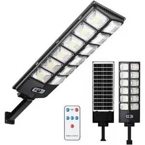 504 LED Solar Street Light, 12000LM 6500K Daylight White, Outdoor Waterproof Motion Sensor Light with Dusk to Dawn & Remote Control, for Yard, Garage, Pathway, Front Door