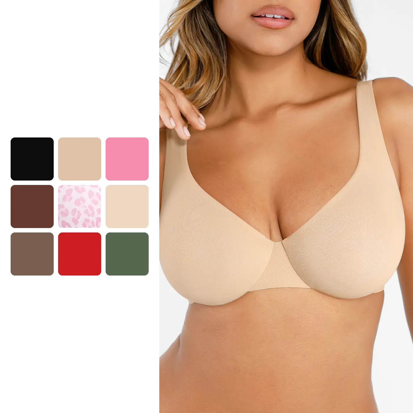 FeelinGirl FeelSoft Minimizer Bras for Women Comfort Underwire Balconette Bras Plus Size Full Coverage No Padded Seamless Everyday Bras Womenswear Comfortable