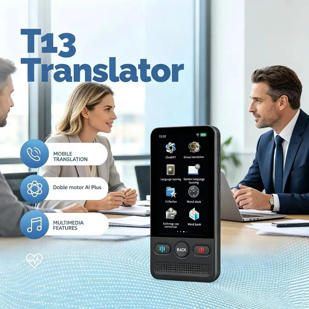 Language Translation Device 2026 Upgrade Chip, Real-Time Voice Translator, 138 Languages, Offline Group Call, 3-Inch HD Screen, Travel & Business