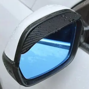 2pcs Car Rearview Mirror Rain Eyebrow Carbon Fiber Mirror Rain Snow Blocker Sun Visor For Audi For BMW Automotive