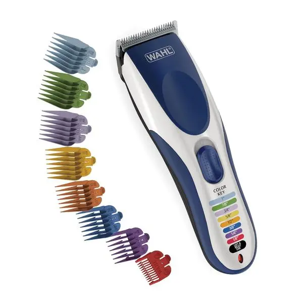 Wahl Color Pro Cordless Rechargeable Hair Clipper & Trimmer - Easy Color-Coded Guide Combs, Removable Attachment - Gift for Men & Children - Model 9649P