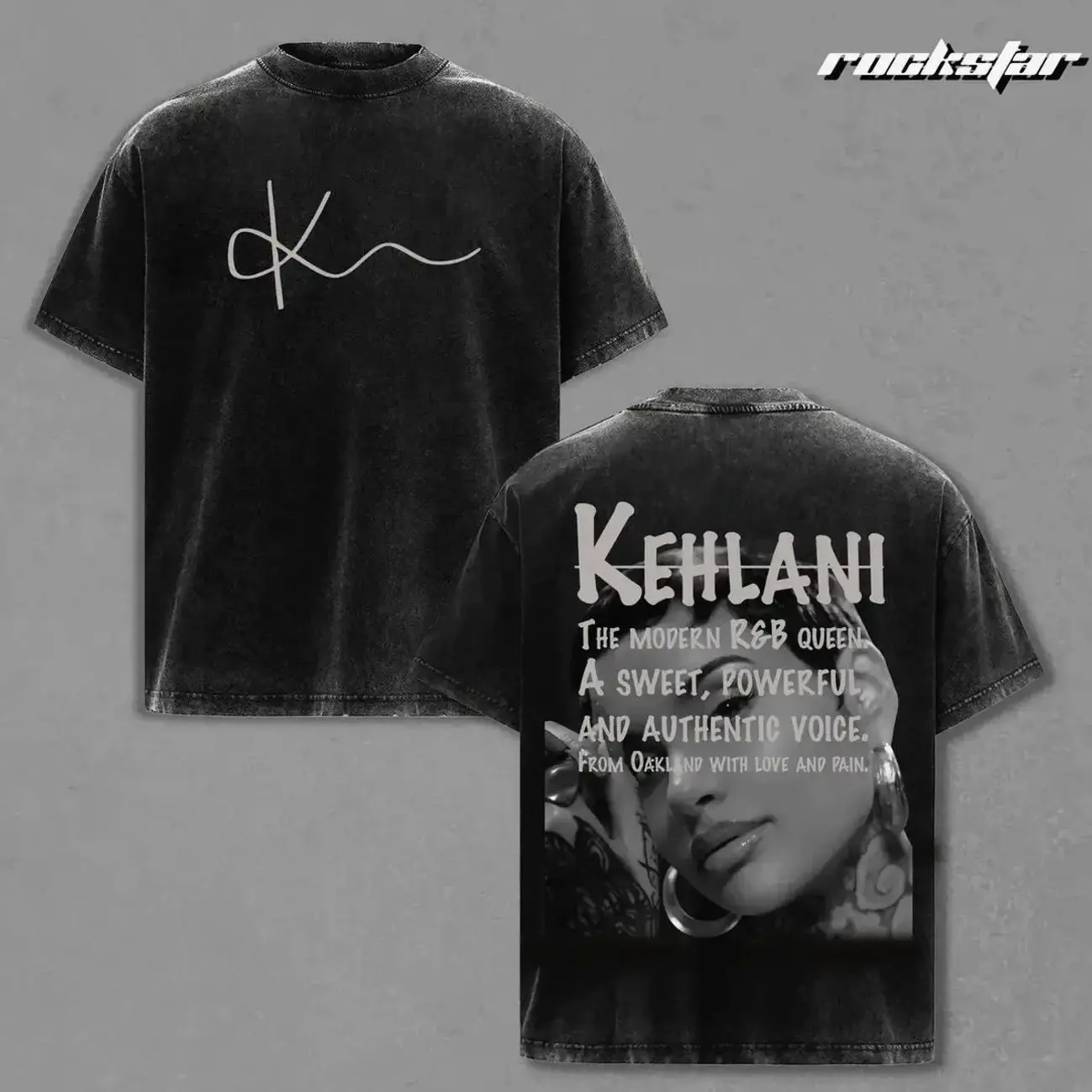 Kehlani Vintage Washed T-Shirt, Signature Portrait Graphic Tee with Oakland R&B Quote Design, Oversized Black Heavyweight Streetwear Shirt for Men Women Music Fans, Oversize Shirt, y2k styles, Vintage Outfit, Gift for fan DZI