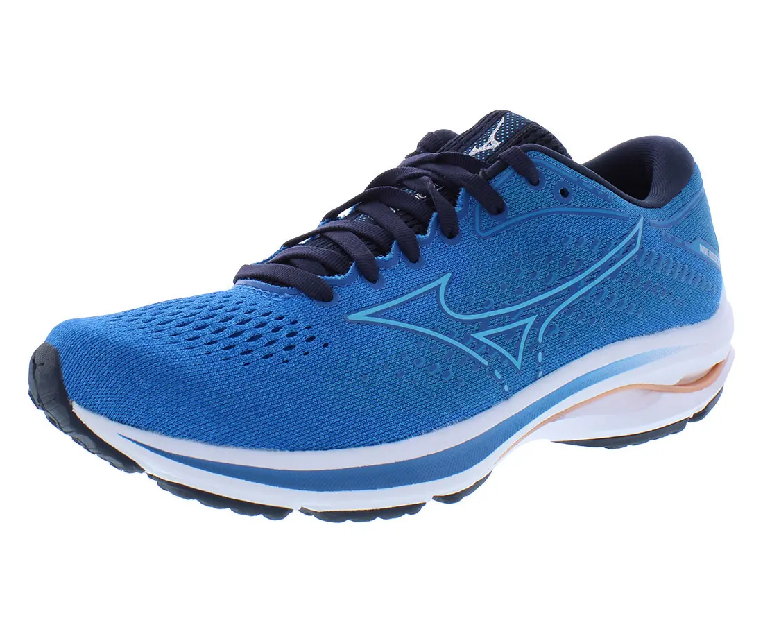 Women's Mizuno Wave Rider Sports Sneakers - Rubber Sole, Mesh Fabric, US Size 7