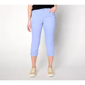 Denim & Co. Regular Easy Stretch Denim Capri with Side Slits