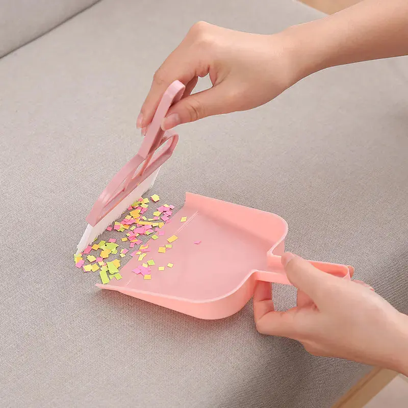 Mini Desktop Broom and Dustpan Set for Cleaning