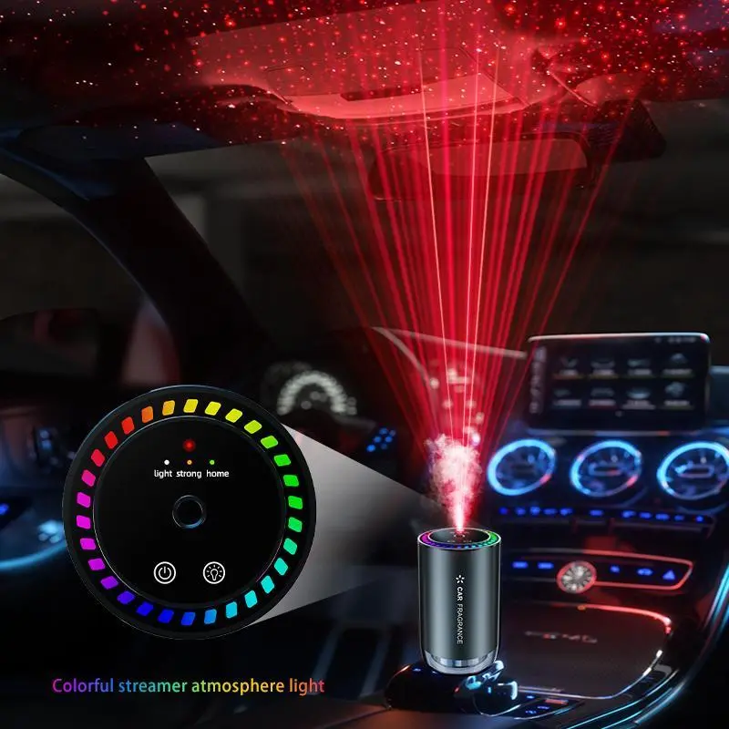 Smart Car Air Freshener, Car Fragrance, New Car Scent, Car Deodorizer, Rechargeable Car Aroma Diffuser with Starry Sky Light, Adjustable 3 Concentration Car Scent Diffuser, Car Interior Accessories, Car Accessory, Car Fragrance System, Car Diffusers