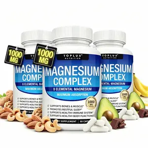 1000mg Magnesium Glycinate Complex Mixed Citrate Taurate Malate High Bioavailability Supplement Bone & Muscle Care 90 Capsules Natural Dietary Product for Full Body Health