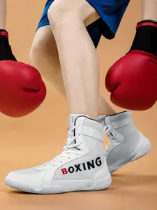 Men's Boxing Shoes, Professional Boxing Shoes, High Top Lace Up Training Shoes, Gym Shoes, Combat Training Shoes, Indoor Boxing Training Shoes