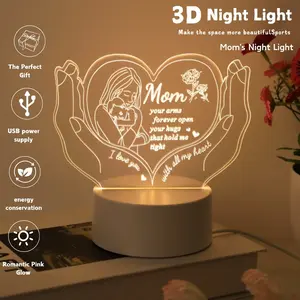USB Powered Warm Light Night Lamp for Mom, Ideal Gift for Home & Bedroom Decor, Perfect for Mother's Day, Christmas, Valentine's Day, Decorative Led Light
