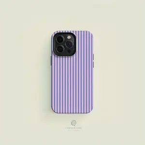 Durable Phone Cover with Blue And Pink Stripes |   Case for Iphone 16 15 14 13 12 11 Pro Max