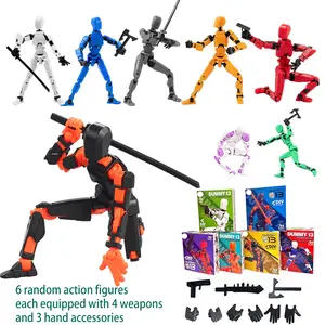 Lucky 13 Toys 6pcs Action Figures Dummy 13 Kit DIY Assembled 3D Trend Toy Model with Multi-Joint Movability & Variety of Weapons Perfect for Christmas Halloween Collectible Ornaments Anime Figures Toyset