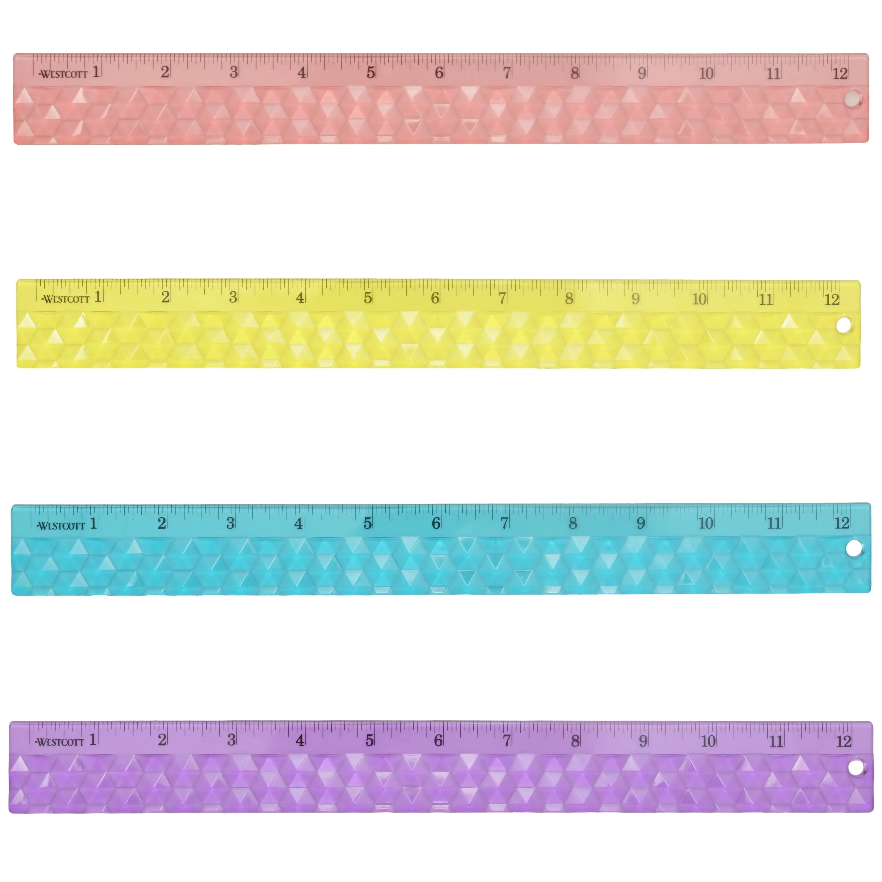 Westcott 12in GEM Crystal-Covered Rulers, for School, Craft, Home, DIY, Classroom - Assorted Colors (00538-PARENT)