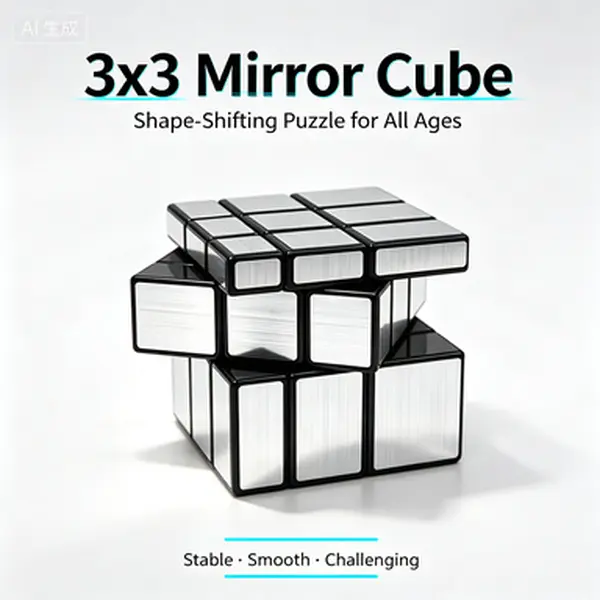 Silver Mirror Cube 3x3x3 | Speed Cube 57mm Irregular Shaped Puzzle Cube Game Rubiks Cube
