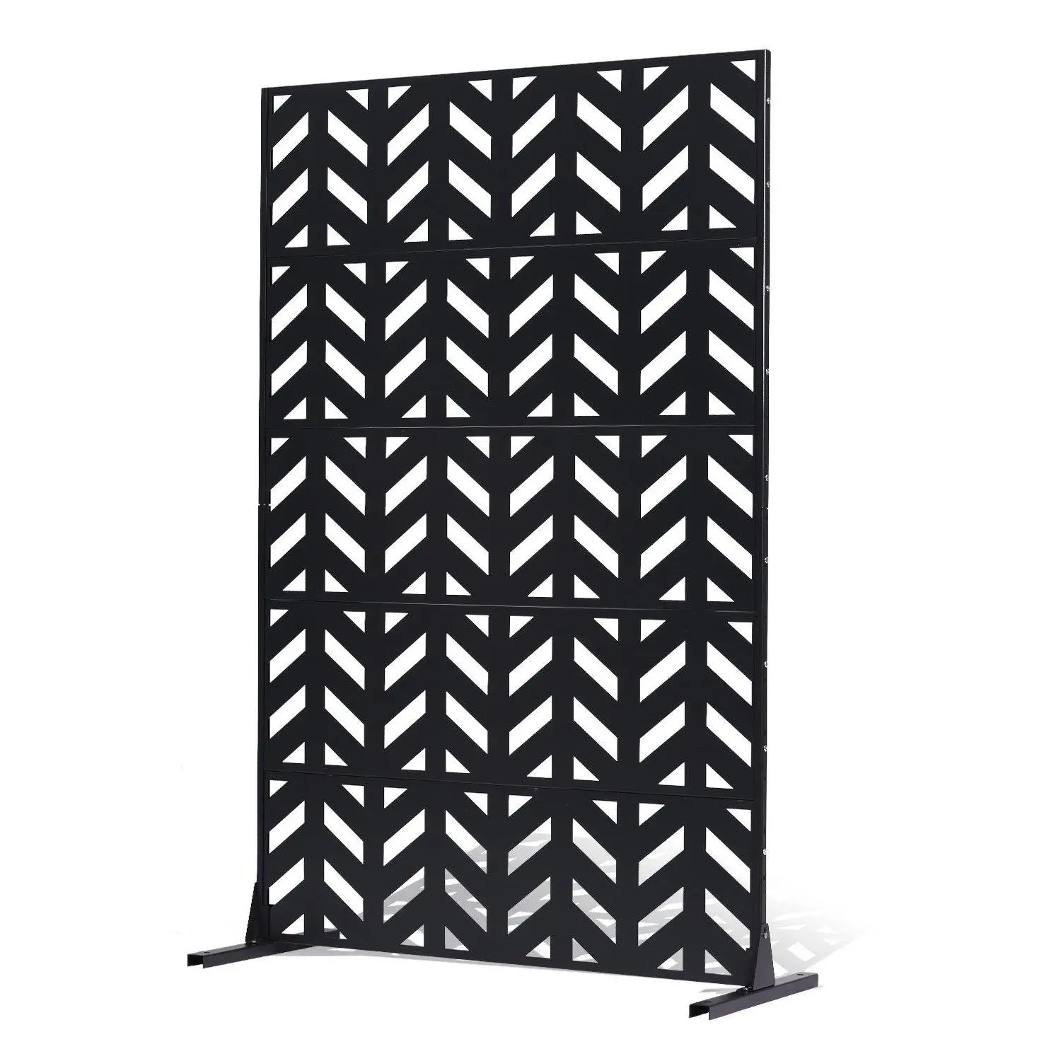 Stainless Steel Outdoor Divider Panel - 47"x72" Heavy-Duty Freestanding Louvered Modern Divider with Ground Base, Vine-Wall Support, Aesthetic Appeal for Patio, Garden (Father's Day Gift Option)