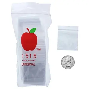 200pc's 1515 zipping bags, 1.5" x 1.5" inch bag, bulk baggies