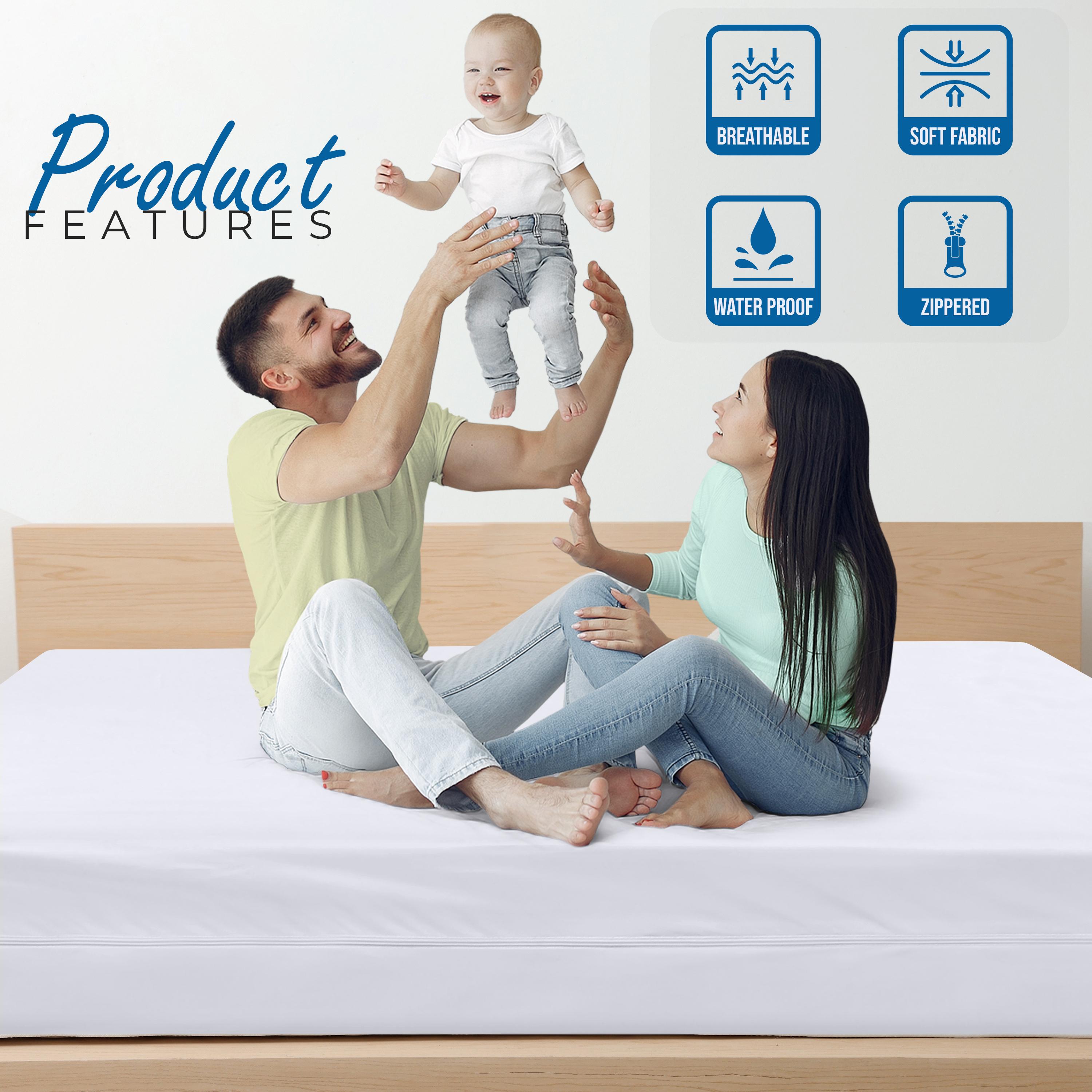 Utopia Bedding Zippered Mattress Encasement Queen | 100% Waterproof & Bed Bug Proof Protector | 6-Sided Cover, Washable & Durable - White (60x80x15) Utopia Bedding Zippered Mattress Encasement Queen | 100% Waterproof & Bed Bug Proof Protector | 6-Sided Cover, Washable & Durable - White (60x80x15)