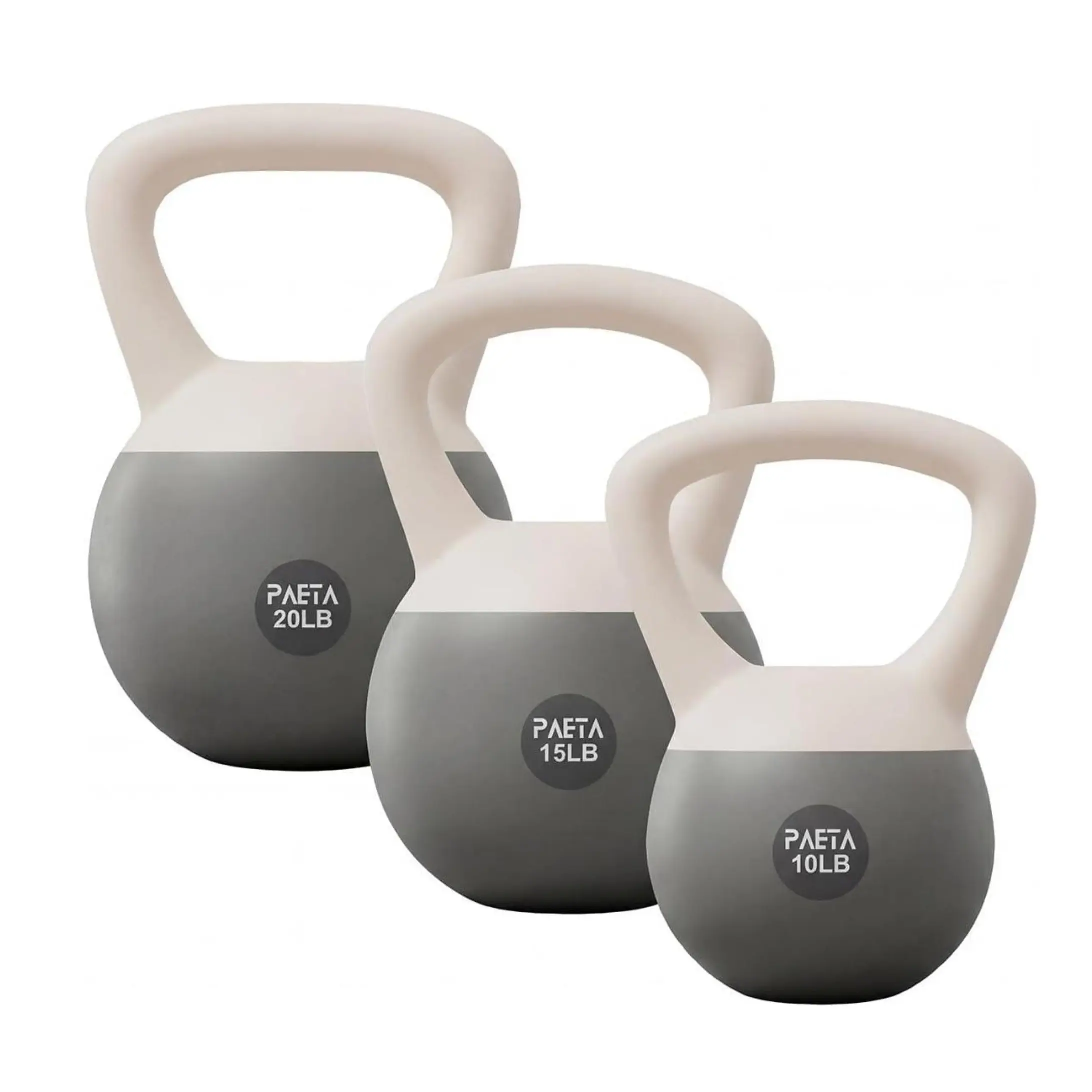 PAETA Soft Kettlebells Set - Nonslip Coated Weights, Wide Handle, Floor-Friendly Impact, Strength Conditioning Equipment, Weight Training Gear for Home Functional Training (10lbs,15lbs,21lbs) Home Decor Items, At Home Gym