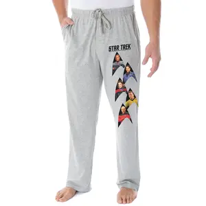 Star Trek Men's Captain Kirk Picard Janeway Archer Sisko Insignia Stack Lounge Pajama Pants