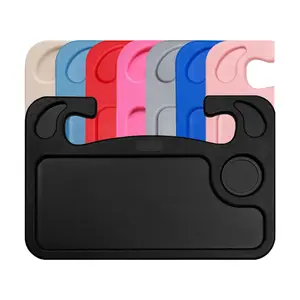 Steering Wheel Tray - Car Tray for Eating, Hook on Steering Wheel Desk for Food, Laptop & Car Accessories, Black, Essential Gadget for Road Trips