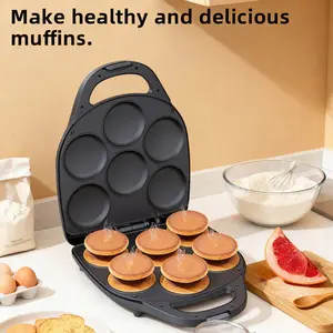 7-Hole Pancake Maker, TikTok's Super Popular Pancake Machine!Parent-Child DIY Fun Galore, Non-Stick & Easy Cleanup, Precise Temperature Control, Stall Essential, 3-Minute Quick Breakfast, A Must-Have for Parent-Child Breakfasts