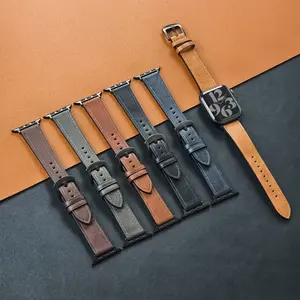Calf Leather Watch Band for apple watch strap 49mm 46mm 45 42 40mm 41mm Woman Man bracelet for iWatch series 10 9 8 7 6 Se Band