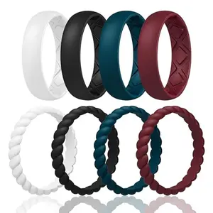 Women’s Silicone Wedding Ring Set – Breathable Ergonomic Rubber Bands