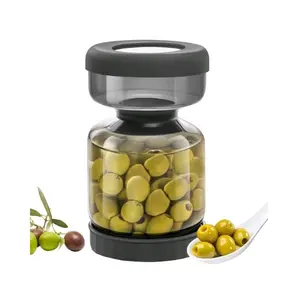 Pickle Jar With Strainer Glass Pickle Container Airtight Glass Jar With Lid Pickle Storage Container For Olives Jalapenos Kimchi And Charcuterie Snacks