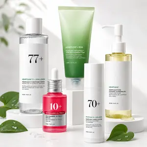 Korean Glass Skin Ritual Set | Oil Cleanser, Deep Cleansing Foam, Heartleaf Toner, Pink Glow Serum & Calming Moisturizer | Complete Makeup Prep & Skin Barrier Care Kit