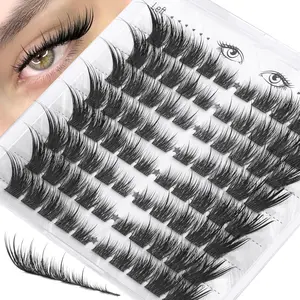Cat Eye Lash Clusters With Spikes LC Curly Fox Eye Clusters Eyelash Extensions 6-20MM Long Wispy Eyelash Clusters Pre-Mapped Cat Eye Lashes Clusters Anime Individual Lashes Left&Right by Zegaine