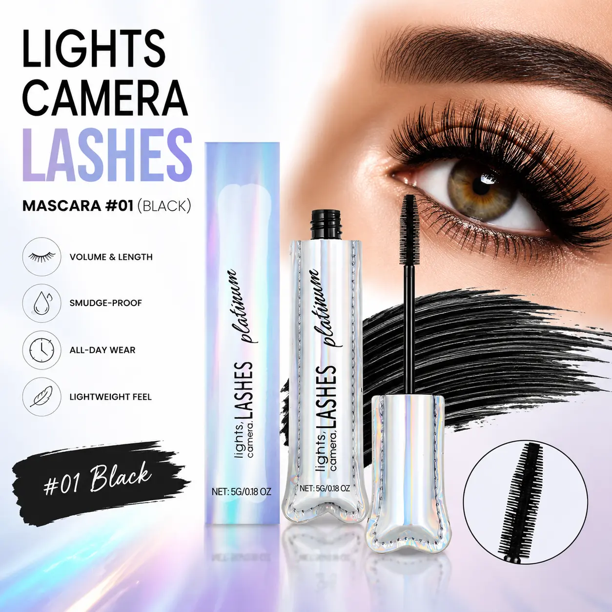 Lights Camera Las hes Mascara #01 (Black) vintage makeup care personal