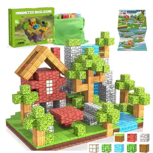 144/100 PCS Magnetic Blocks , Figures Combo, Magnetic Tiles Toys for Kids Boys Girls, Creative Building Blocks, City Blocks, Magnetic Building Cubes, Stacking Magnets, Birthday Gift for Kids Age 3+