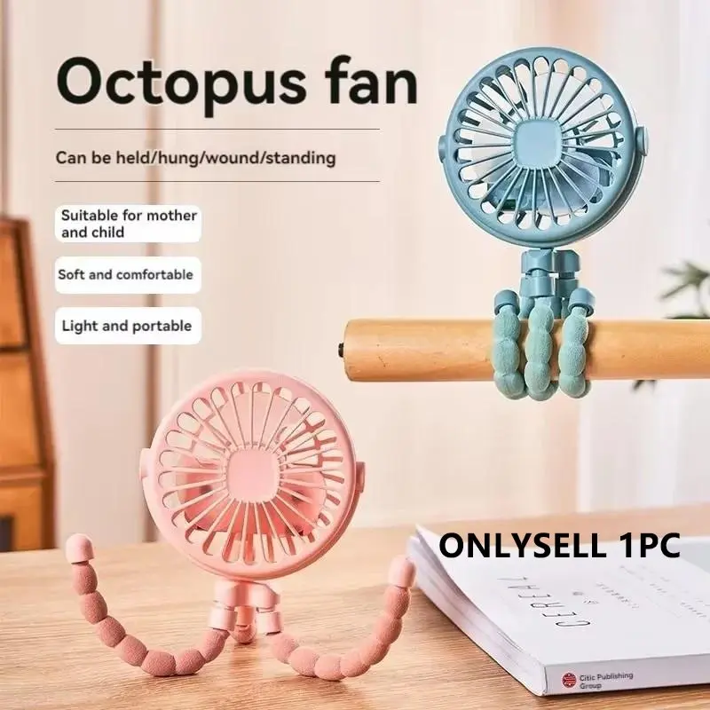 Mini Fan for Cart Stroller Portable Outdoor Fan Clip on for Baby 600mah USB Rechargeable 3 Speeds Adjustable Speed Fan, Handheld Electric Fan Phone Holder, Handheld Cooling Fan Rechargeable Fans
