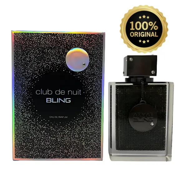 Armaf Club De Nuit Bling Eau De Parfum (Edp Spray) for Adult Men - 2.5 oz (75ml) Woody Bright Citrus Opens with Fresh Energy Amber Vanilla Men's Fragrance, Long-Lasting Signature Scent with Bergamot, Leather, Stardust Notes, Alcohol-Containing Bottle, Adu