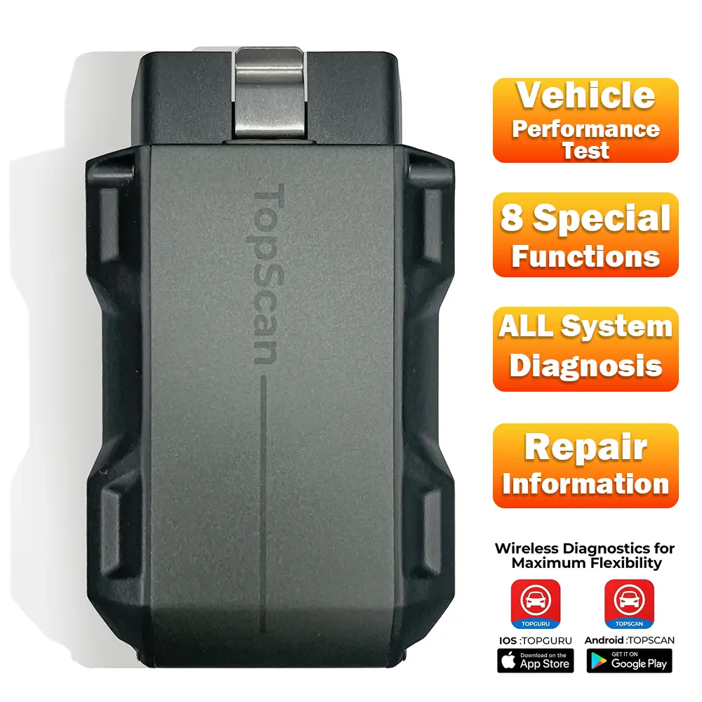 [SummerSale]TOPDON TopScan Lite Bluetooth OBD2 Scanner - Bi-Directional Automotive Scan Tool for iOS & Android, All Systems Vehicle OBDII Port Diagnostic Tool, Father's Day Gift