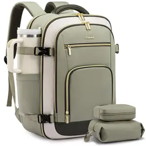 LOVEVOOK Travel Backpack For Women, 40L Carry On Backpack Flight Approved, TSA Personal Item Travel Bag Fits 17 Inch Laptop, Business Weekender Overnight Waterproof Daypack With 2 Cubes