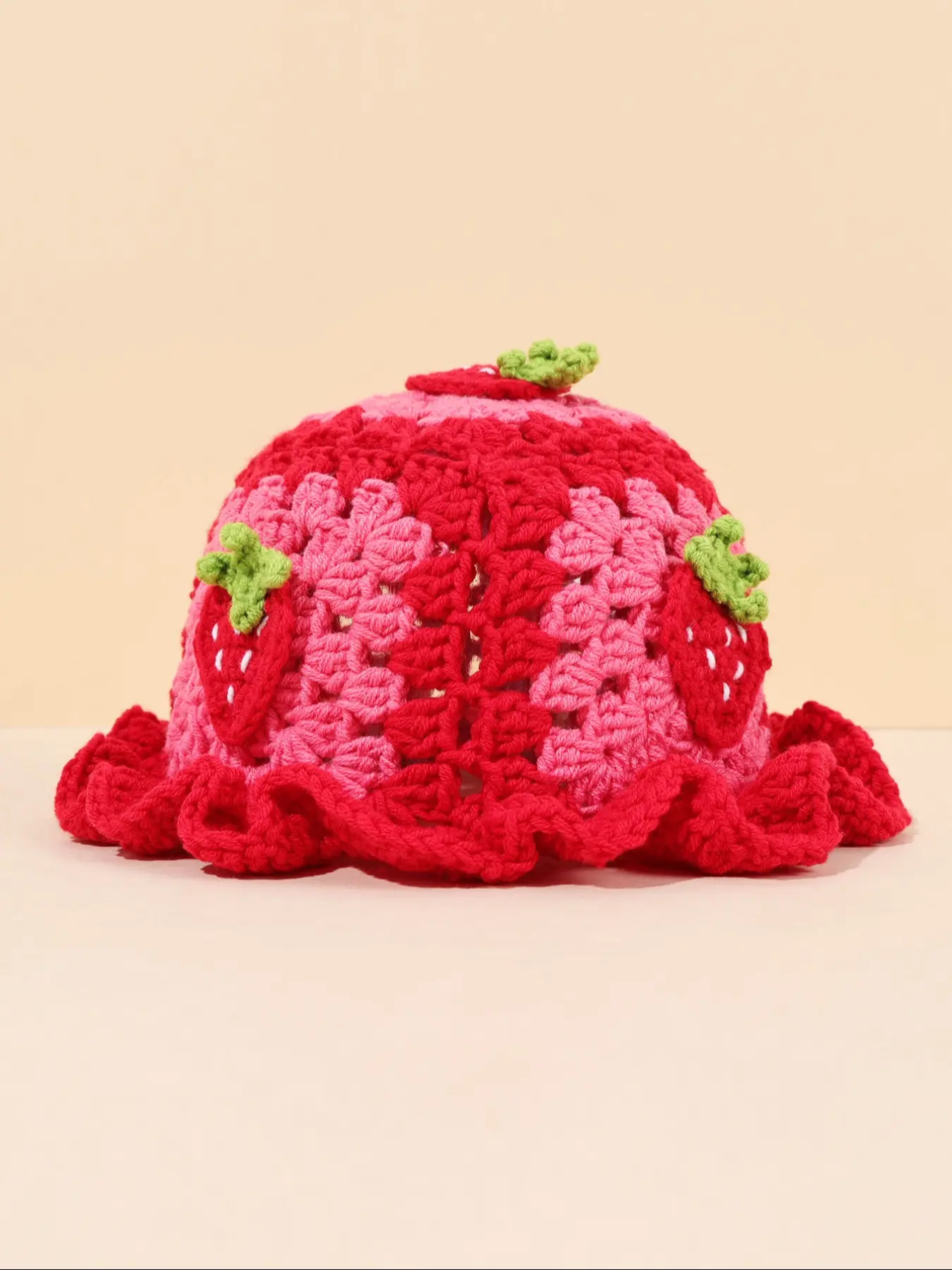 Handmade Crochet Hollow 3D Flower Knitted Cap, Fitted Cute Casual Style for All Seasons, Perfect for Daily Wear & Fashion Accessories