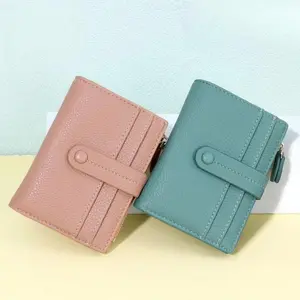 Women's Compact Pebbled Vegan Leather Zipper Durable Wallet - RFID Protection, Multi-Card Slot, Cardholder, Wallet Card Holder, Portable Gym Clutch for Daily/Travel Use