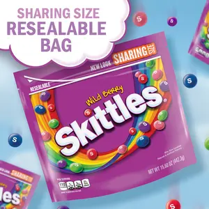 Wild Berry Skittles, Sharing Size, 15.6 oz Bag Candy Snack Sweet Candies Chewy