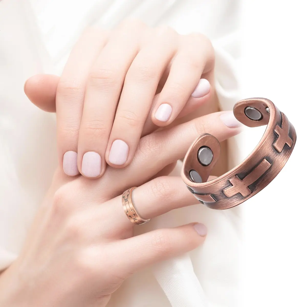 Copper Magnetic Ring for Women, Ladies Fingers Thumb, 100% Solid Pure Copper Jewelry Gift, Copper Band Rings, Pure Copper Rings