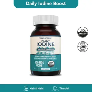 Organic Iodine Plus | Whole Food Sea Vegetable Complex with Icelandic Sea Kelp, Irish Moss & Bladderwrack – 250 mcg Healthcare Dietary