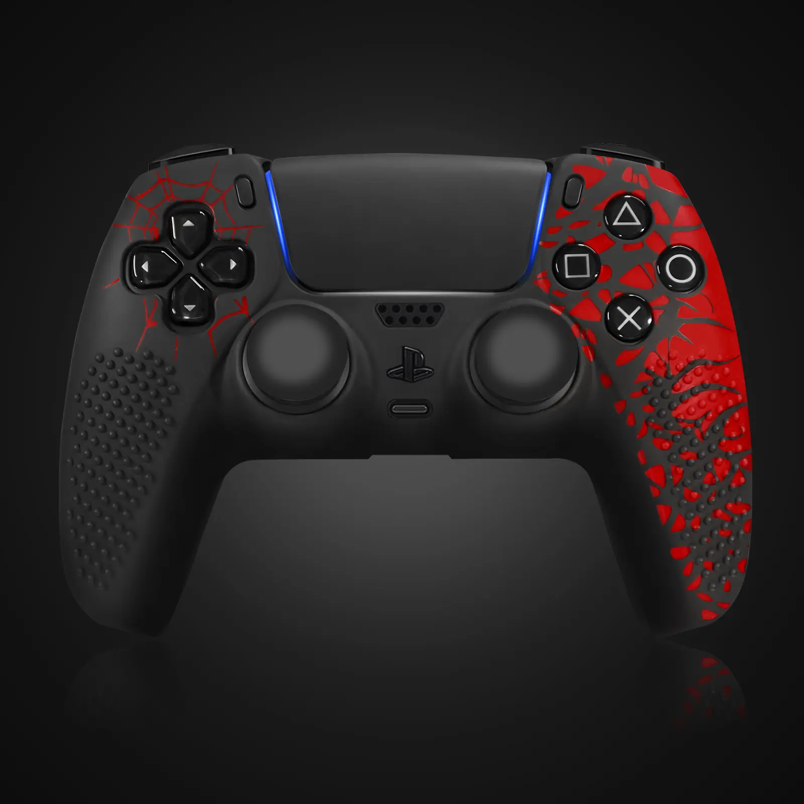 【Back to School】Anti-Slip PS5 Controller Skin, PS5 Controller Accessories, Non-Slip Silicone PS5 Controller Cover Case with Thumb Grip Gaps, Touch Pad Sticker and Cover Wrap Stickers