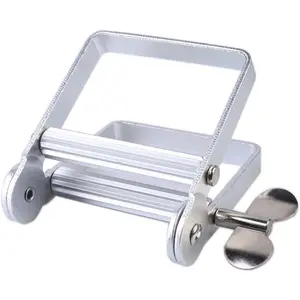 Metal Tube Squeezer Tool, Toothpaste Dispenser Roller for Cosmetics Paint Hand Cream, Silver