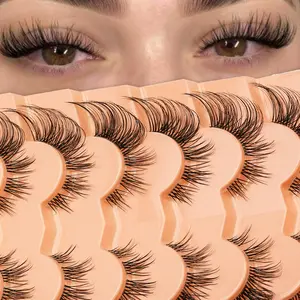 7 Pairs Cat Eye Cartoon Strip Lashes, Natural Voluminous Look, Easy to Wear and Remove, Perfect for Daily Use, Dating Night, Party