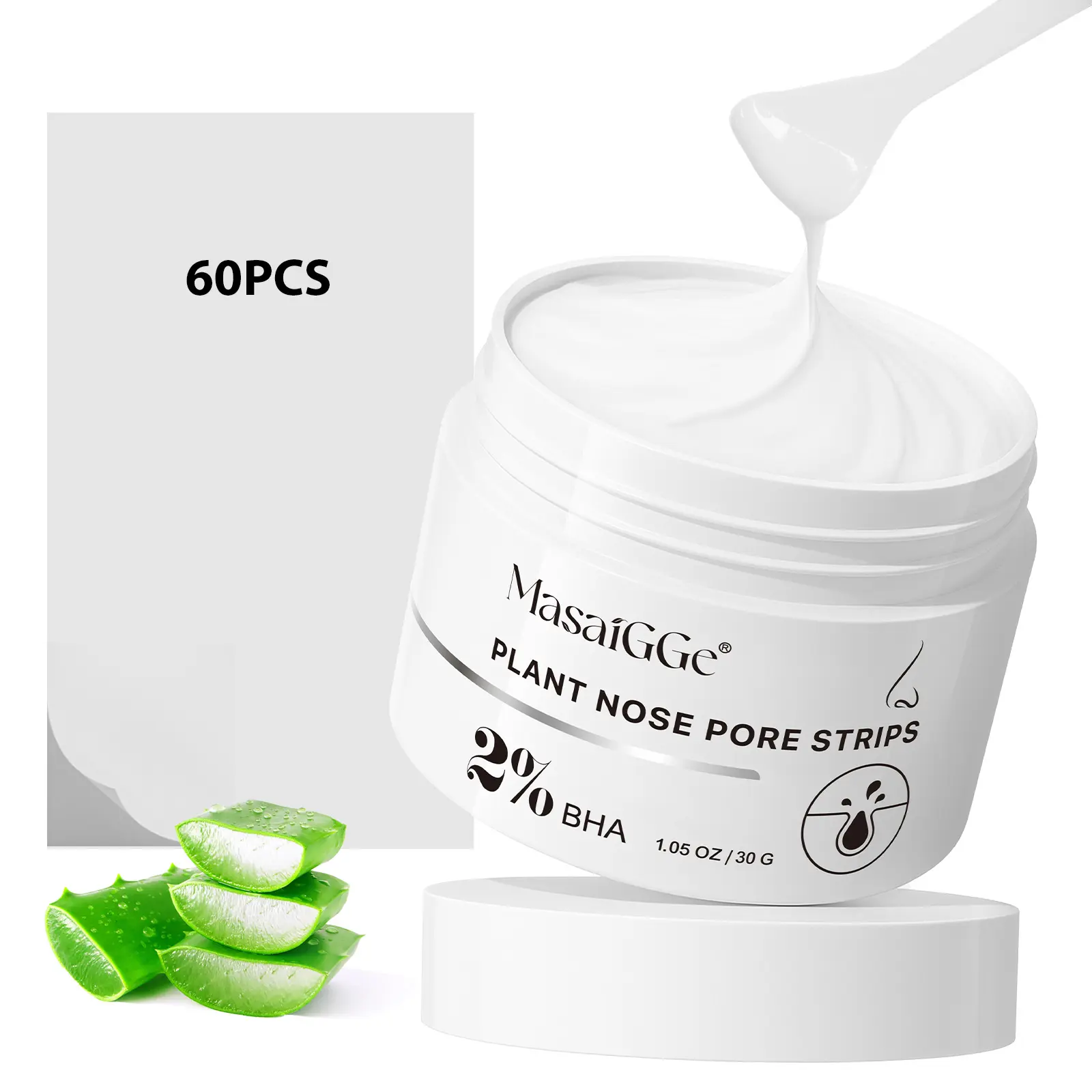 Masaigge Blackhead Removal Nose Mask Cream 30 g, Nose Strips For Pores, Deep Cleansing Pore Care, Effective Blackhead Treatment, Gentle Skin-Purifying Facial Mask