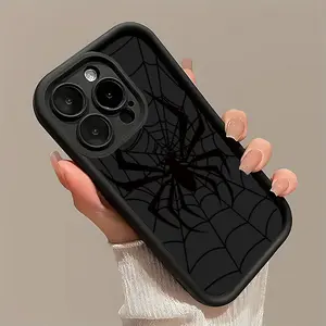 Phone Case - A Soft Phone Cover Showcasing a Trendy Spider Web Design, Equipped with a Shock-Resistant Groove for Easy Carrying, Suitable for iPhone 17/16/15/14/13/12/11/XS/X Including Pro, Pro Max, And Plus Versions  Matte End for Men & Women