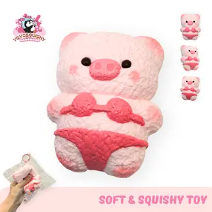 YOYOSQUISHY Bikini Piggy Taba Squishy Toy Soft Food-Grade Silicone Stress Reliever, Handmade with Slow Rebound, Soft Muddy Texture