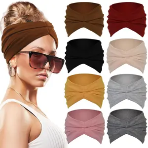 8 Pack Wide Headbands For Women,Fashion Knot Headband Set,Boho Hearwear for Women’s Hair,Band Turban Workout Accessories,Christmas Party Gifts,Hand Tools Kits